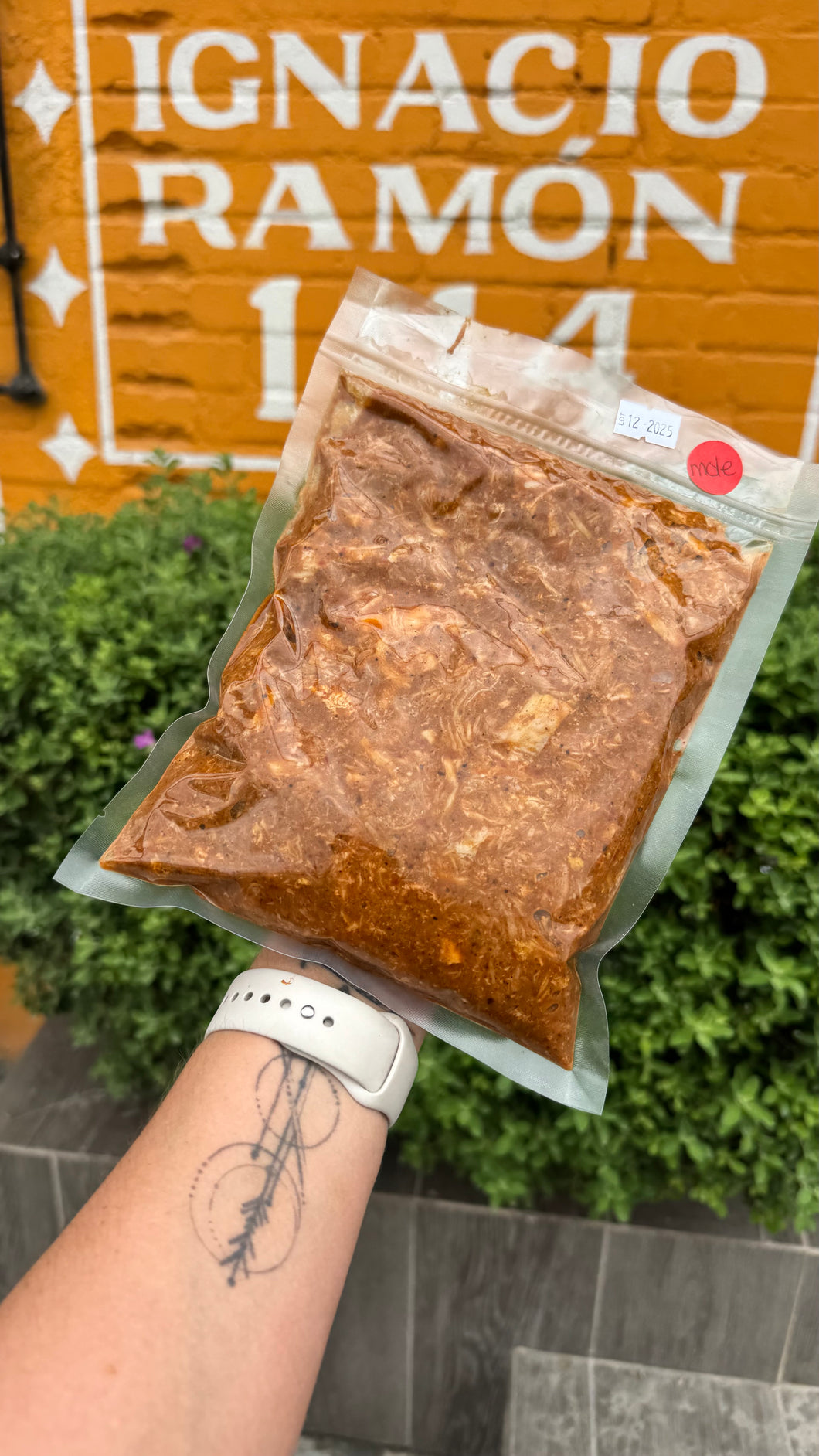 Mole con cerdo desmenuzado
