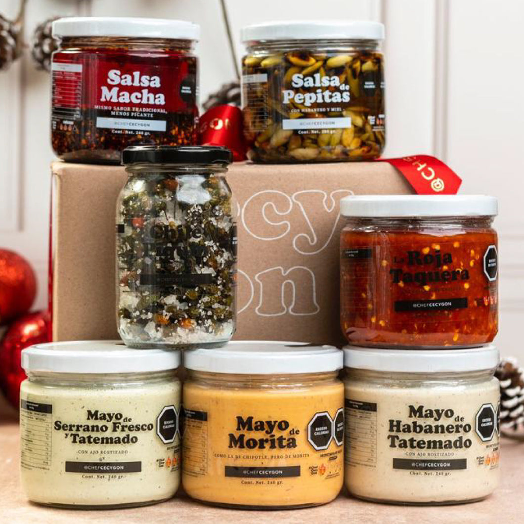 Caja Salsas con decoración Navideña